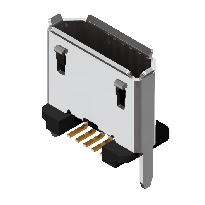 Vertical Micro USB Receptacle SMT short stakes